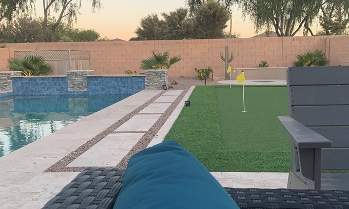 Maricopa House | Charming 3BR/2BA Retreat with Private Heated Pool & Putting Green