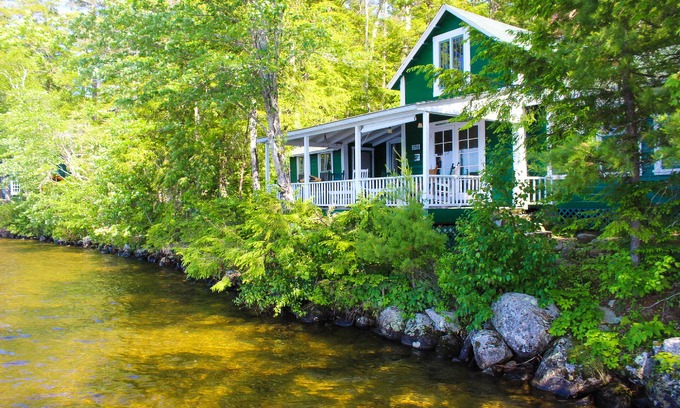 Moultonborough Cottage | Charming dog-friendly cottage with water view & access, private dock & row boat