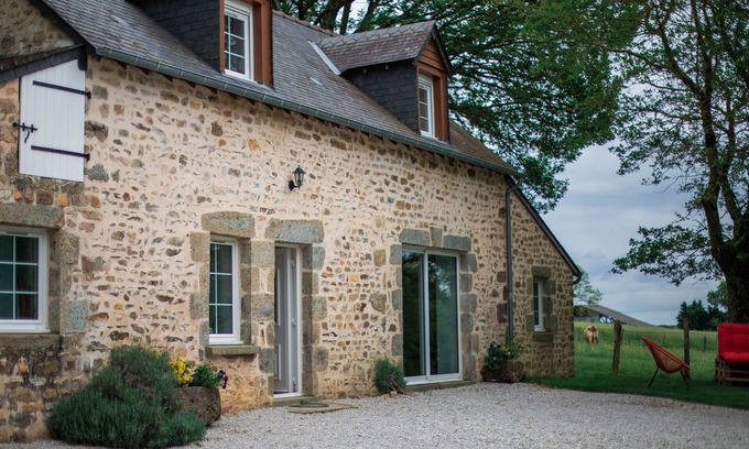 Saint-Leonard-des-Bois Cottage | Charming Country Cottage for 13 with Fireplace, Terrace, and Nature Activities