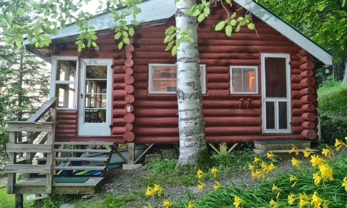 Rangeley Cabin | Charming Log Cabin Just Steps Away From Beatiful Rangeley Lake