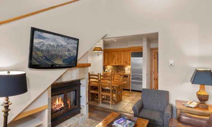 Mountain Village Cabin | Charming Mountain Village Lodge 2-bedroom, Heated Pool, Ski In/Out!