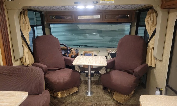 Ocoee House | Class A motorhome. In our backyard or a local RV resort.