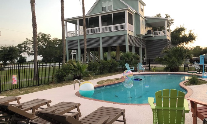 Henderson Point House | Coastal Charm Getaway - Private Pool, 2 Min Walk To Beach