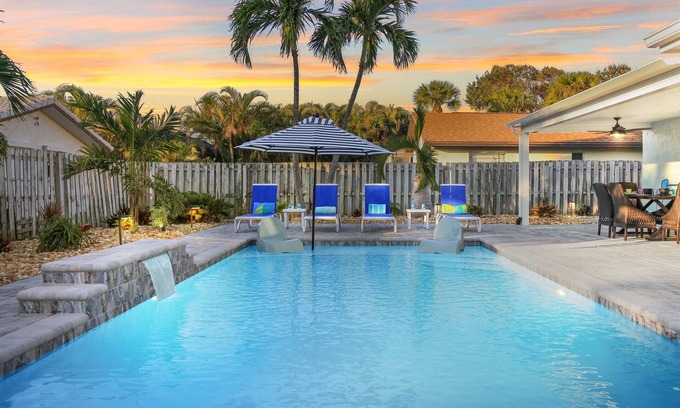 Cocoa Beach House | Cocoa Beach Bliss-Pool-Game room-Walk to Beach