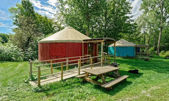 South Hartford RV Rental | Colorful Upstate New York Yurt Rental on a Farm