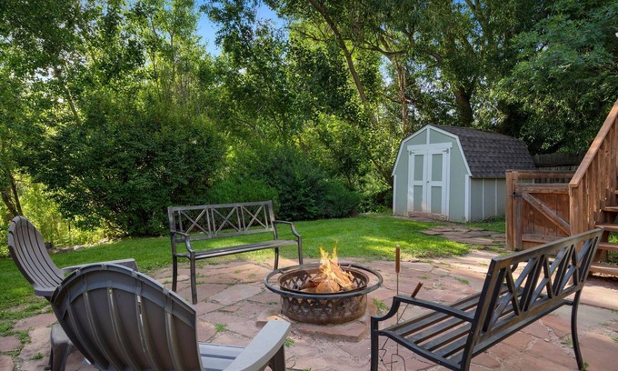 Cedar Village House | Comfortable Private Home Great Backyard Patio with Fire-pit, Grill and Garage!