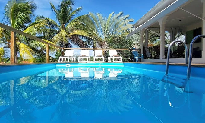 Sainte-Anne Villa | Comfortable villa, swimming pool, tropical garden, near beach st Anne, 8 pers