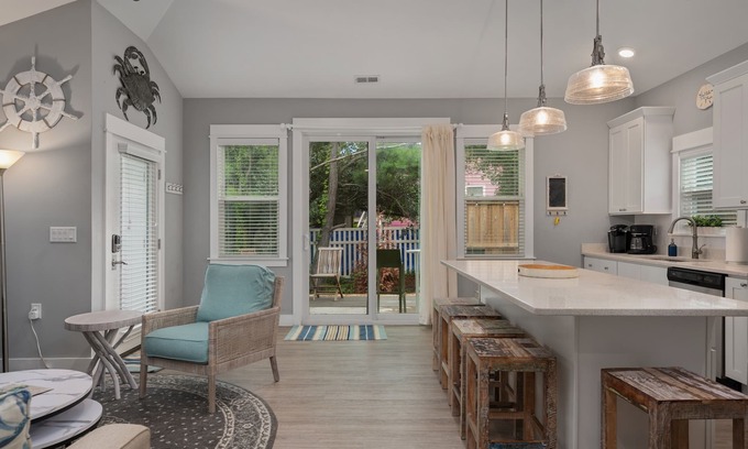 Whalehead Beach House | Condo with Private Hot Tub! Dogs ok! Short walk to beach, comm. Pool