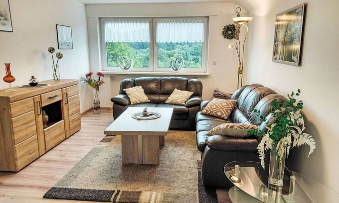 Schieder-Schwalenberg Apartment | Cosy apartment for 2 guests with WIFI, TV, balcony and panoramic view