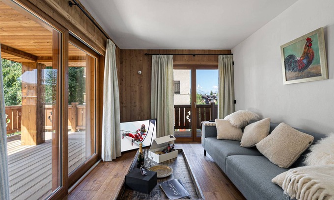 Le Praz Apartment | Cozy Apartment Close to Slopes with Modern Amenities in Courchevel