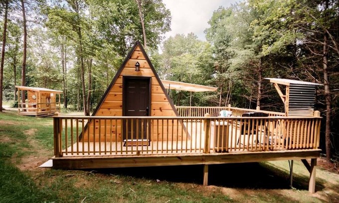 Robbins House | Cozy Modern A-Frame with Private Access Trail to Black Creek in Robbins, Tennessee