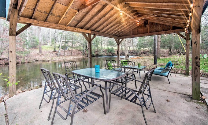 Dauphin Cabin | Creekside Stoney Cabin w/ 180 Ft of River Frontage