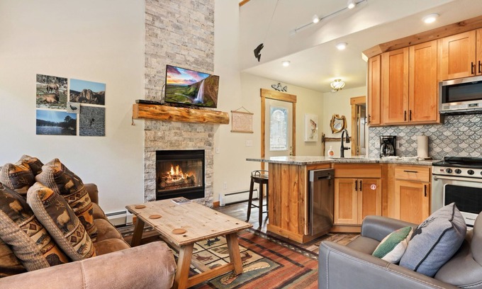 Fall River Estates Condo | Creekside Suite 21 (Private Hot tub) River Views!