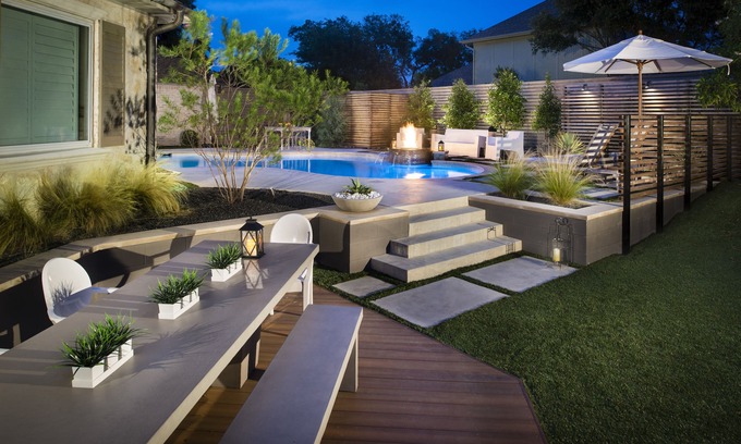 Plano House | Designer Home with Backyard Oasis, Heated Pool, Playground, Overlooks Ponds