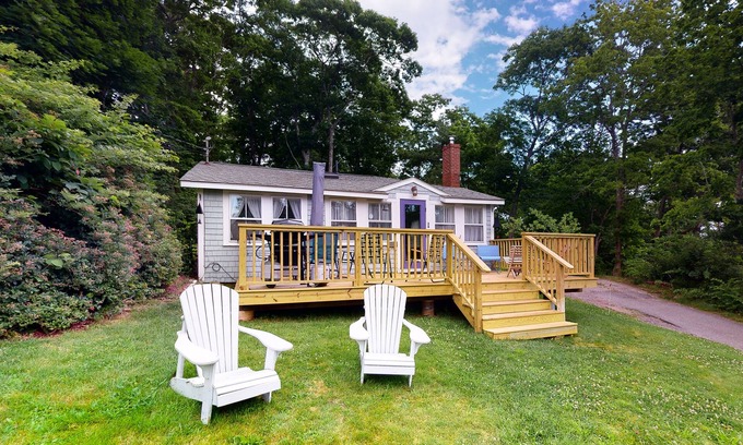 Boothbay Harbor House | Dog-friendly Fisher Hill home with patio and wood stove - walk to the harbor