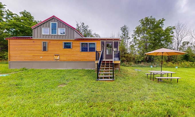 Hector House | Dog-friendly house close to Seneca Lake with firepit, deck, loft, & washer/dryer