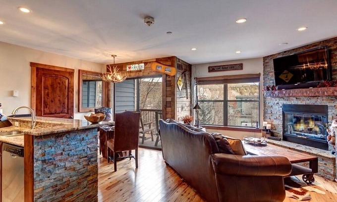 Historic District Condo | Downtown Breck Overlooking the River-Mountain Chic