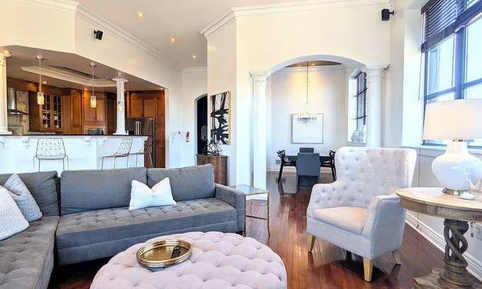 Central Business District Condo | Downtown Penthouse Getaway - Walkable, Private Parking, Holiday Lights