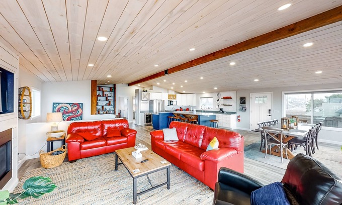 Newport House | Dreamy Coastal Gem Near the Beach W/Ocean View, Game Room, & a Private Hot Tub