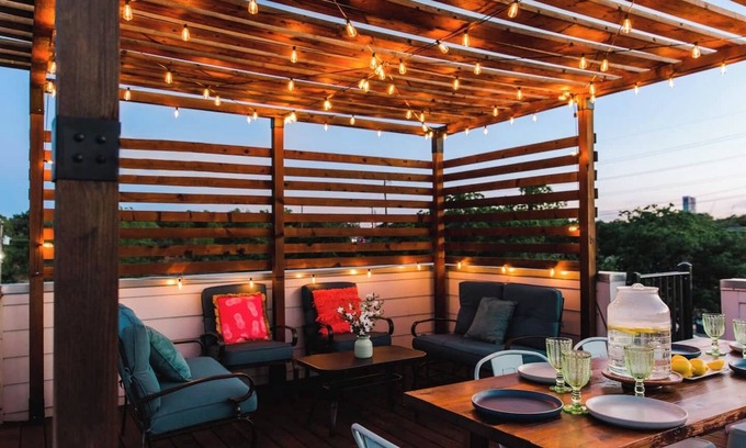 Foster Heights House | Eclectic Austin Oasis| Rooftop Decks, Downtown Views