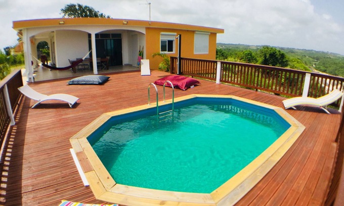 Grand-Bourg Villa | Ecological villa classified 3 stars with sea view and private pool
