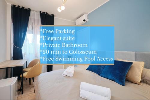 Quartiere XXIX Ponte Mammolo House | Elegant and cozy room with AC Swimming pool Free parking Subway station 2 min walking