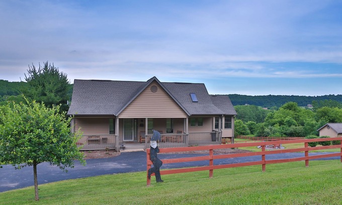 The Galena Territory House | Enjoy connecting around the fire pit as well as the view and the hot tub
