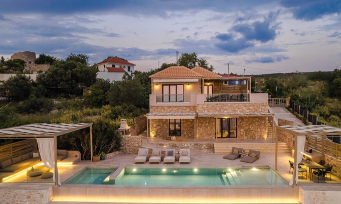 Erisos Villa | Entheos Private Villa sea views and infinity swimming pool