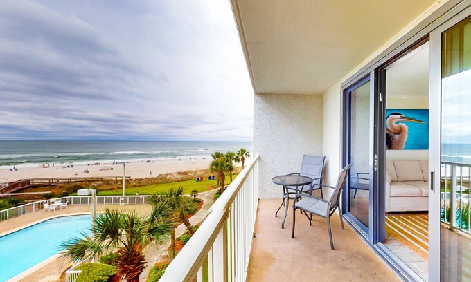 Orange Beach Condo | Excellent resort suite in beachfront location with WiFi, pool & elevator