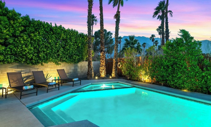 Vista Norte House | Experience iconic Palm Springs living in this 4BR retreat with a pool, spa, fire pit, and mountain views. Perfect for family and friends, enjoy indoor-outdoor living just minutes from downtown dining, shops, and attractions.