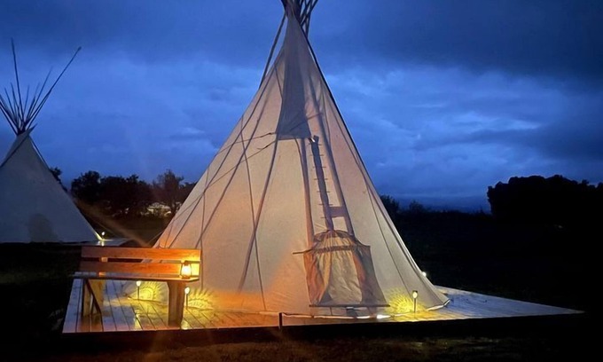 Fort Washakie RV Rental | Experience Pet-Friendly Perfection: Classic Tipi Glamping Near Wind River Mountains, WY