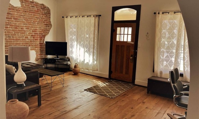 Salida House | Exposed brick in this historic home across from Alpine Park, downtown Salida