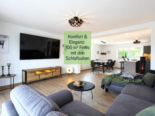 Hockelheim Apartment | Ferienhaus Höckelheim - FeWo Savanna Lodge - barrierefrei - 100qm - 3 Schlafzimmer - bis 6 Gäste - Babies reisen gratis - Terrasse, Garten & Grill - vollausgestattete Küche mit Spülmaschine - Klimaanlage, Fußbodenheizung & Raffstores - nahe Göttingen