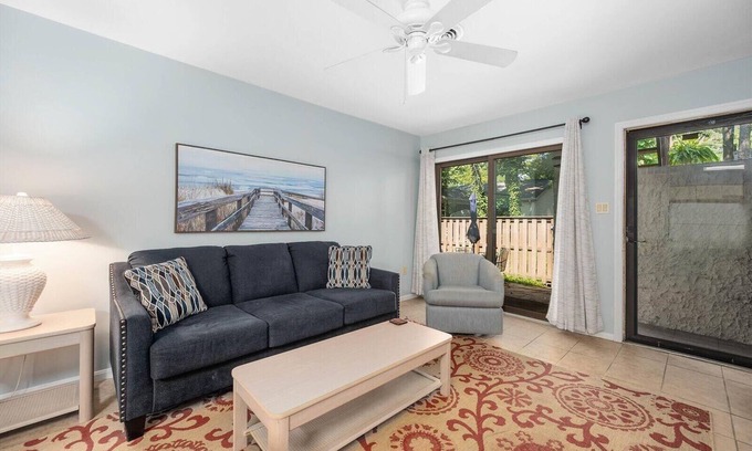 Caine Woods Condo | First Floor 2 Bedroom Condo with Private Courtyard & Outdoor Pool!