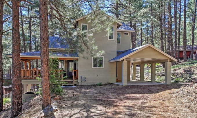 Kachina Village House | Flagstaff Family Retreat with Patio and Mountain Views
