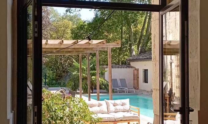 La Begude-de-Mazenc House | Former stables of Château Emile Loubet next to a park.