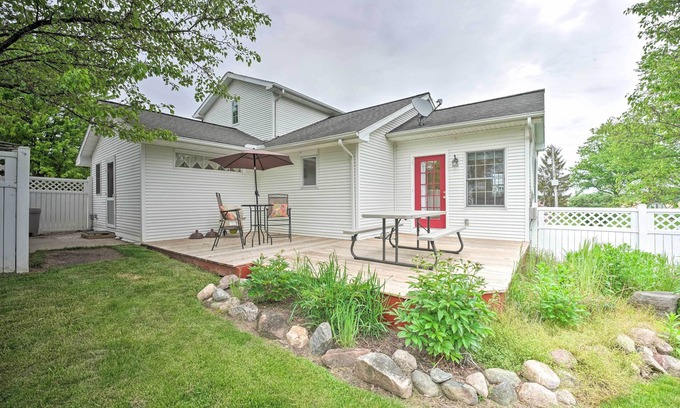 Onsted House | Furnished Deck & Playset: Irish Hills Farmhouse!