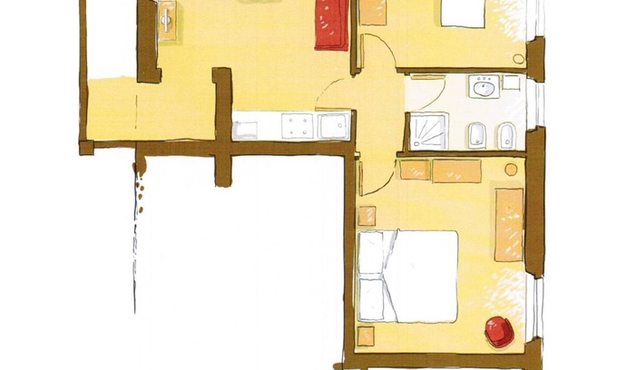 Sovicille Apartment | Giallo/Rosso 2 bedroom 1 bathroom apartment