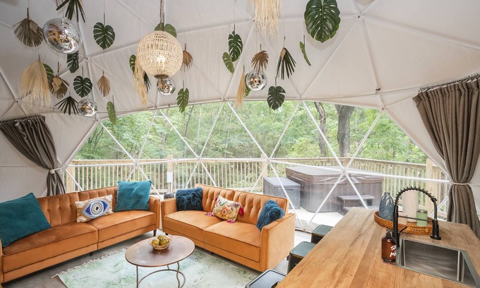 Cosby RV Rental | ✨🥂 Glamping Dome with Full Bath, Kitchen, Fire Pit, & Grill
