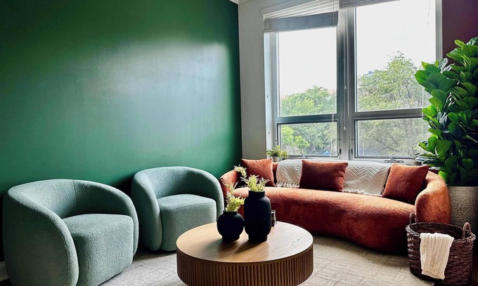 Near West Side Apartment | Gym, Garage Parking, Balcony, Sleeps 4