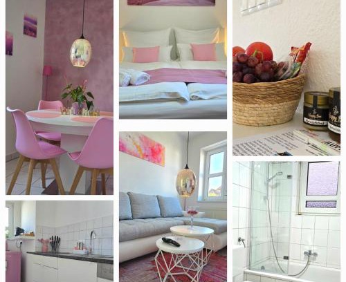 Nidda Apartment | HAPPY HOMES PINK - Up to 5 - Küche - W-LAN - Netflix - Honig - Badewanne