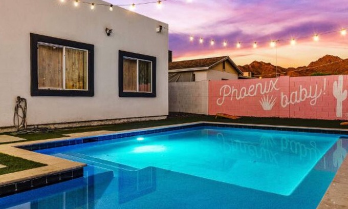 New Northtown House | Heated Pool! Game Room + Mountain View + KING Beds