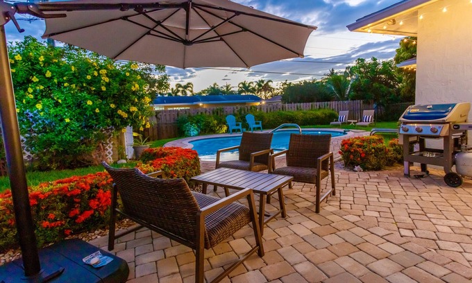 Deerfield Beach House | Heated pool & hot tub, one mile from beach!