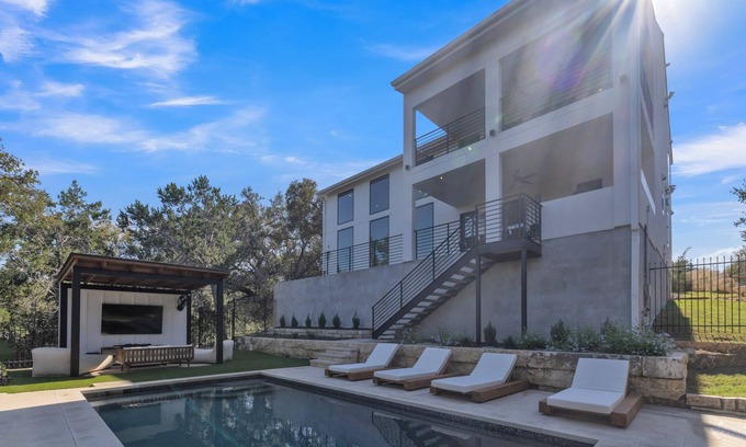 Lick Creek Ranch House | Hill Country Estate in Spicewood with Pool, Pickleball Court and River Access!