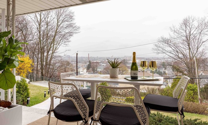 Wood-Ridge Apartment | Hilltop Views + Fireplace + Patio + Yard - 25 min drive to NYC!