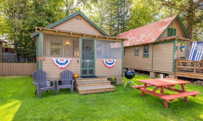 Inlet Cottage | Historic Adirondack Cottage, Just Steps Away from the Beautiful 4th Lake Here at Stiefvater's Lakeside Cottages!