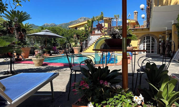 Marini Villa | Historic Villa with marbled pool, wide Hot Tub & Finnish Sauna. on Amalfi Coast