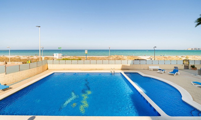San Javier Apartment | Holiday Apartment "Urbanizacion Dos Playas" with Sea View, Shared Pool & Wi-Fi
