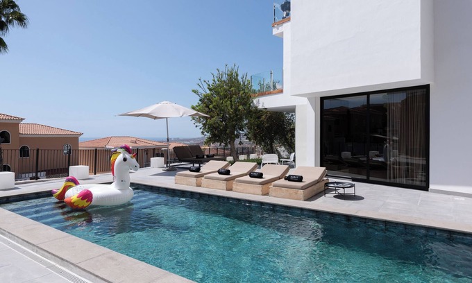 Costa Adeje Villa | Holiday Villa 'Karat Stone' with Sea Views, Wi-Fi and Air Conditioning