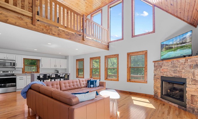 Burnsville Ski Chalet | Hot tub, Mountain views, Game room! Updated and dog-friendly!